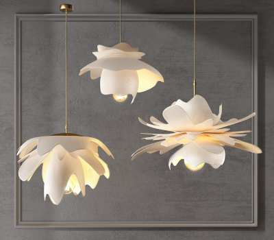 现代花形艺术吊灯3D模型下载